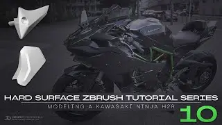 Hard Surface ZBrush Tutorial Series // Modeling A Kawasaki Ninja H2R // 10