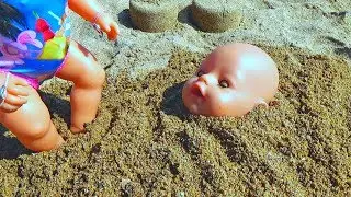 Беби Бон - ПОСЛЕДНИЙ ДЕНЬ на море. Куклы На пляже ЛЕПЯТ КУЛИЧИКИ ИЗ ПЕСКА