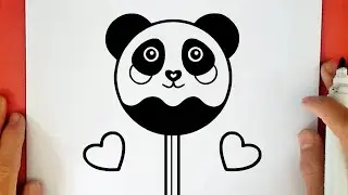 COMO DESENHAR UM PIRULITO DE PANDA KAWAII