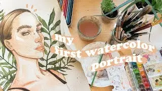 First Time Using Watercolor 🌿✨| SPEEDPAINT