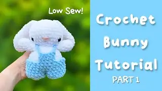 Crochet Bunny Tutorial - Rabbit with Overalls Free Crochet Pattern Part 1