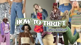 thrift with me + my tips on how to thrift like a pro and thrift cute clothes