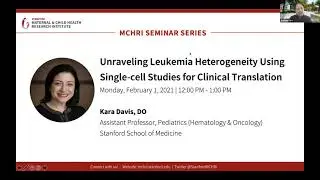 MCHRI Seminar Series (2/1/21) Unraveling Leukemia Heterogeneity Using Single-cell Studies