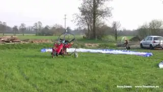 Parazoom Triostar Motorschirm + Drachentrike, zur Wiese radeln, Start, Flug + Landung