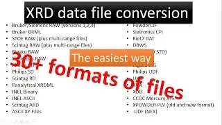 Easiest way to convert X ray diffraction (XRD) data file formats