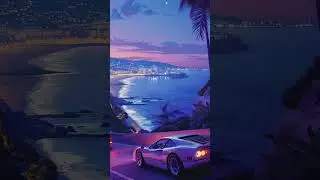 Added some 3d depth mapping to my midjourney photos. #lamborghini #beach #synth