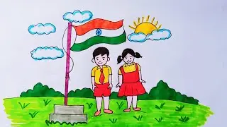 🇮🇳Independence Day Drawing || 🇮🇳15 August Drawing || Artz Riteeshh #trending #15august