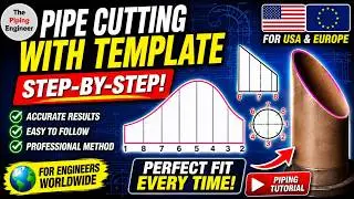 Pipe template. Pipe notching template. Pipe template layout. Making a template to miter pipe