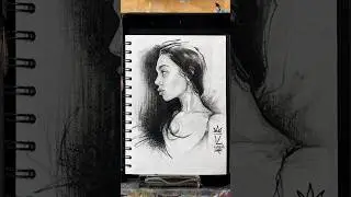 ✍️ Портрет девушки углём #LELYAKOV ❤️‍🔥