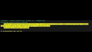 How to fix Failed to download laravel/laravel from dist: The zip extension and unzip/7z is missing