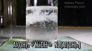 Al(OH)3 + NaOH → Na[Al(OH)4] | Aluminium hydroxide dissolving in an excess of alkali