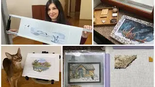 Вышивальный январь с лаской🐭 Бешеные старты, финиш, оформление, гела, белки, коты, птички и я:)