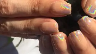 Uñas nude con holgrafico unicornio 🦄 relleno y cambio de diseño