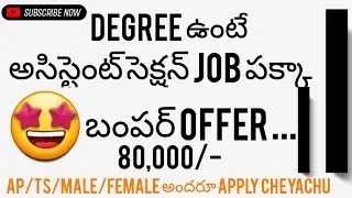 Assistant section jobs\section jobs -2023 || ఎవరు వధులుకోకండి - బంపర్ ఆఫర్ || 80,000/- పక్కా
