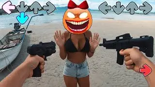 FNF vs Girl Annoying Orange in Real Life You Can't Run from HER