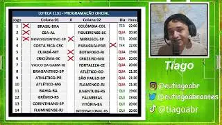PROGRAMAÇÃO DA LOTECA COM PALPITES CONCURSO 1131