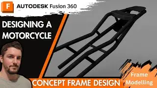 Motorcycle Frame Design, Rear Frame Concept Design, Fusion360