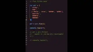 Filter valid string from nested array using filter,flat,test #shorts #javascript