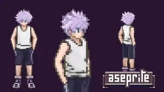 I made a  Killua Zoldyck Pixel Art Sprites (from Hunter x hunter) | Aseprite Timelapse