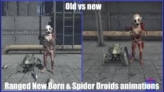 Ranged New Born and Spider Droids old vs new animations | Slendytubbies 3