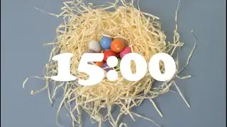 15 Minute Countdown Timer | EASTER EGG NEST, SPRING | Alarm Bell Tone