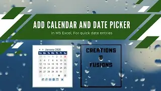 How to add Calendar and Date Picker in an Excel document