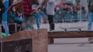 Skateboard show tricks springboard. Stock Footage