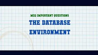 The Database Environment MCQ Questions