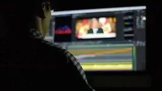 Man editing video stock footage copyright free