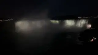 Niagara Falls Illuminated At Night