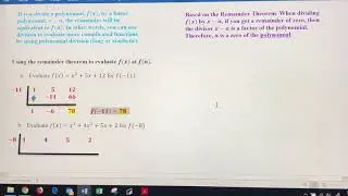 How To - Using the Remainder Theorem & the Factor Theorem