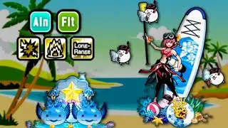 Battle Cats - Seaside Adventurer Kanna Review | NEW Summer Gals Uber v12.5
