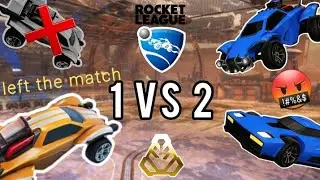 My teammate left me on a 2v2 GOLD ranked match in Rocket League. This is what happened... | 1 VS 2