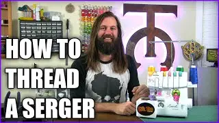 How to thread a serger and overlock machine tutorial - Brother 1034D - How to sew for beginners