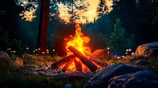 🔥 The Most Relaxing Campfire Ambience in The Forest 🌿 Perfect for Sleep, Study & Relaxation
