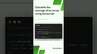 Calculate the average of an array using Javascript #javascript #code #js #codeindoor