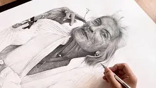 Drawing Old lady  portrait ( Timelapse video )