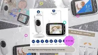 With Night Vision And Temperature Sensor 3.2 Inch Screen Baby Camera