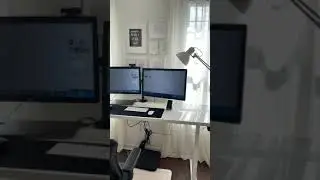 My new sit-stand desk. Frame from Monoprice and tabletop from Ikea.