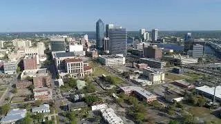 Downtown Jacksonville, FL Aerial view 3-18-2020