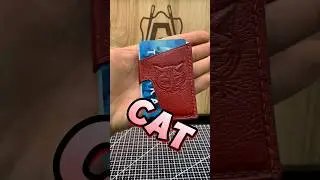 Картхолдер брелок CAT #изделияизкожи #leathergoods #handmadeleather #ручнаяробота #leather #wallet