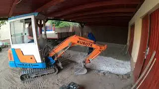 Térkövezés / road paving with Kubota excavator and Iveco Daily - fast timelapse