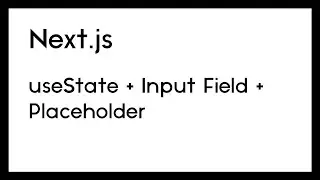 useState Input Field With Placeholder (Next.js) - Example 2