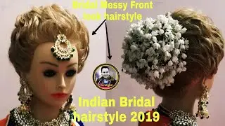 Bridal Hairstyle with gajra setting/ Bridal front variation /how to set gajra on Badal bun