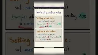 How to set a min/max value in programming?