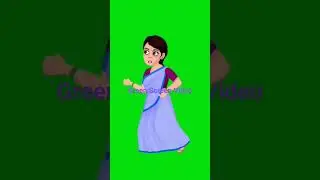 Green Screen Cartoon Village Woman | Village Woman Green Screen Animation |  No Copyright