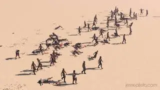 tyFlow Zombie Crowd Death