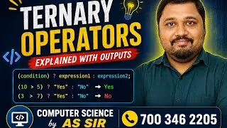 Ternary Operator in Java Explained | Java if-else in One Line | Java Programming | AS Sir