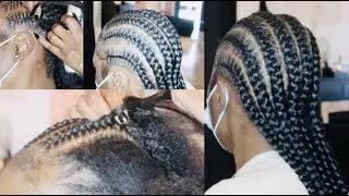 Watch Me Do 8 Straight Back Stitch Braids on My Client | increesemypiece | BraidsXReese
