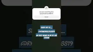 shout out to @ryanodriscoll8819 for being my first viewer on my live stream